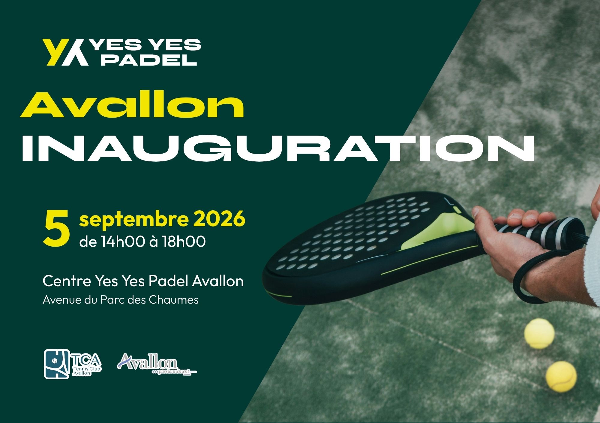 Yes Yes Padel poursuit son expansion avec l'ouverture de trois pistes à Avallon