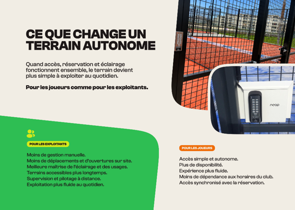 Neop : quand l'accès et l'éclairage des clubs de padel deviennent invisibles