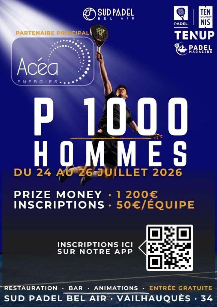 Le P1000 de Sud Padel Bel Air de retour du 24 au 26 juillet