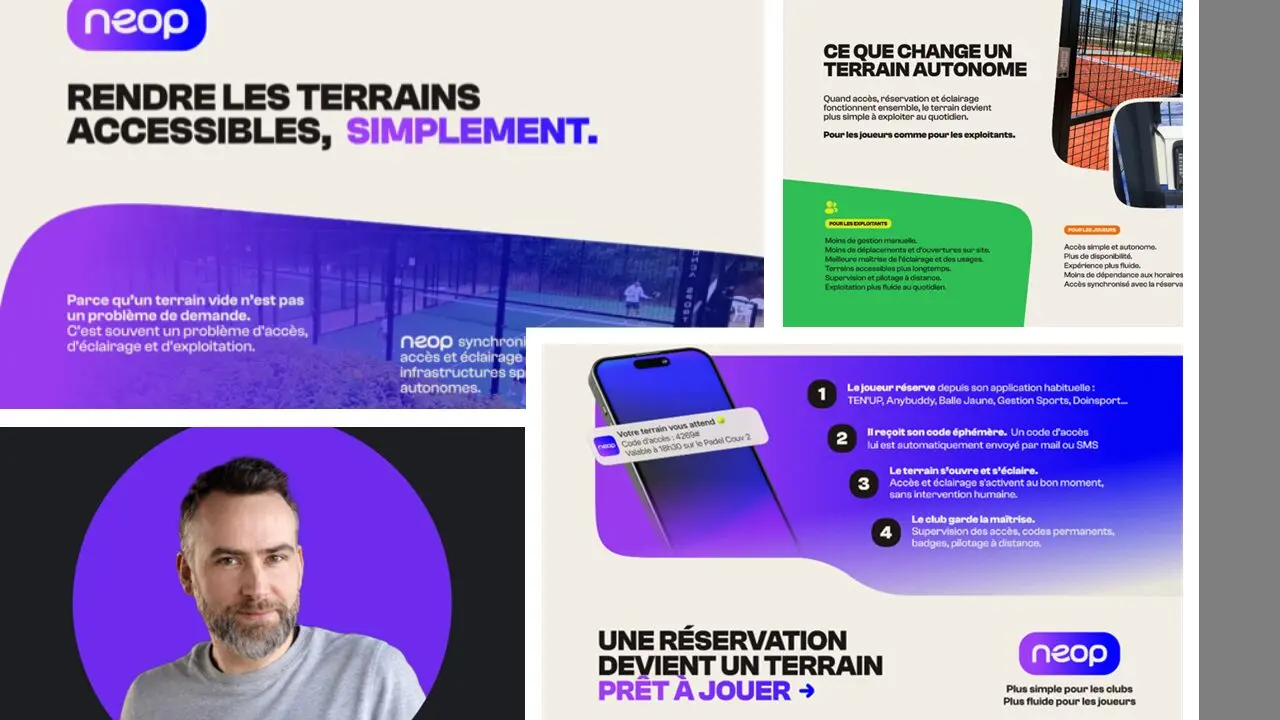 Contrôle d’accès et éclairage automatisés dans les clubs de padel avec NEOP : Jean-Baptiste Sagot explique comment simplifier la gestion des terrains