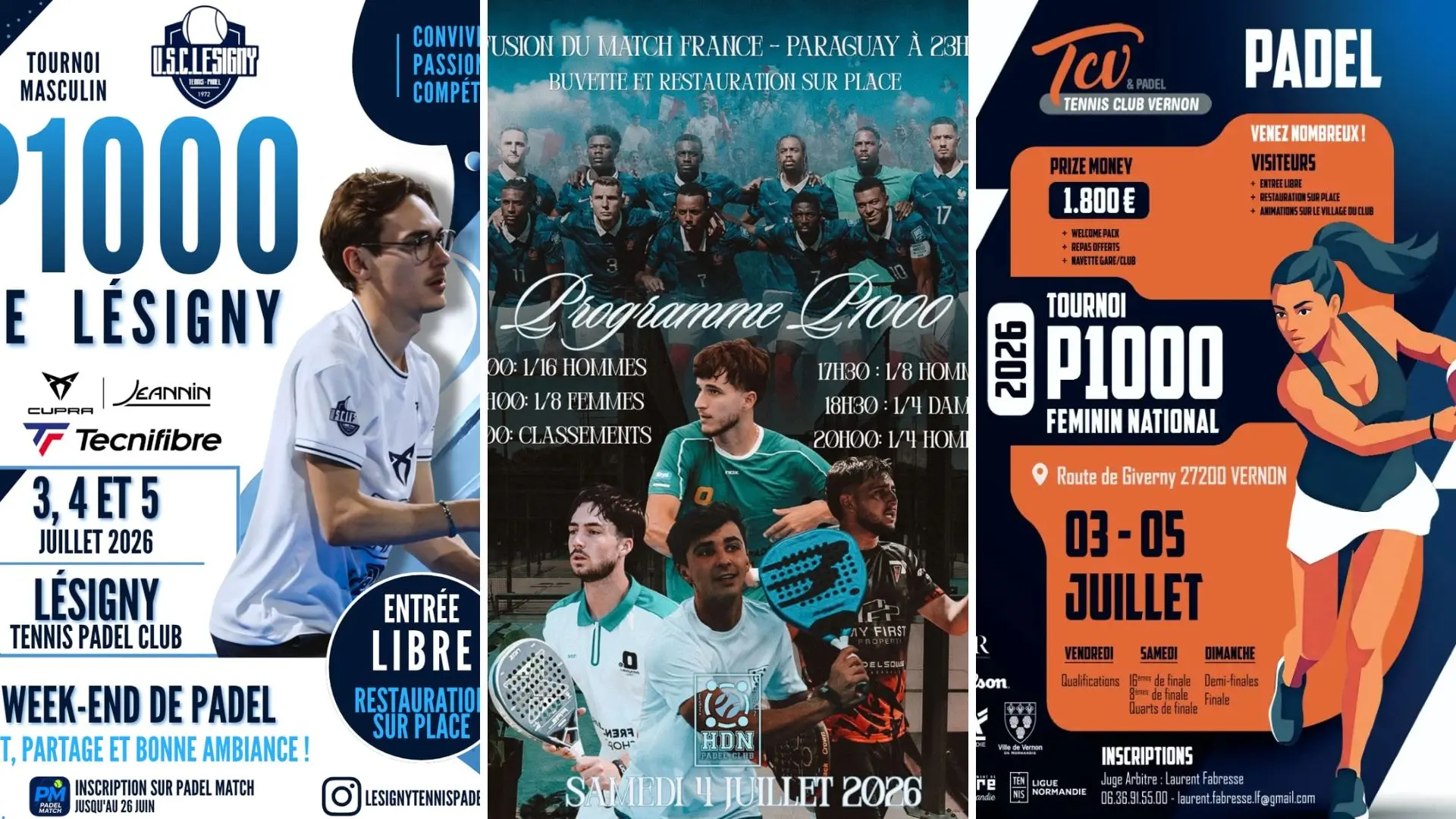 Trois P1000 au programme : HDN, Lésigny et Vernon, où suivre les matchs en direct ?
