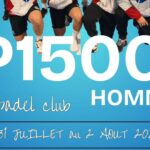 Poster advertising the P1500 Hommes paddle club event at Sète Paddle Club, showing five players jumping against a blue gradient background with the dates July 31 to August 2, 2016.