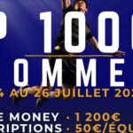 Event poster featuring a person jumping rope on a blue background with large white text announcing dates: DU 24 AU 26 JUILLET 2026.