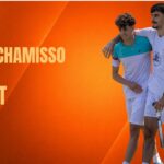 FIP Tour 2026 poster: two tennis players on an orange gradient background with event title and Paris 16–19 July (informational poster).