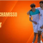 FIP Tour 2026 poster: two tennis players on an orange gradient background with event title and Paris 16–19 July (informational poster).
