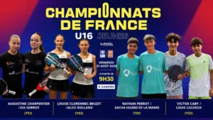 Championnats de France U16 : les favoris au rendez-vous avec Charpentier / Debroy – Clorennec-Beuzit / Rolland et Perrot / Huard de La Marre – Caby / Cacheux pour les titres