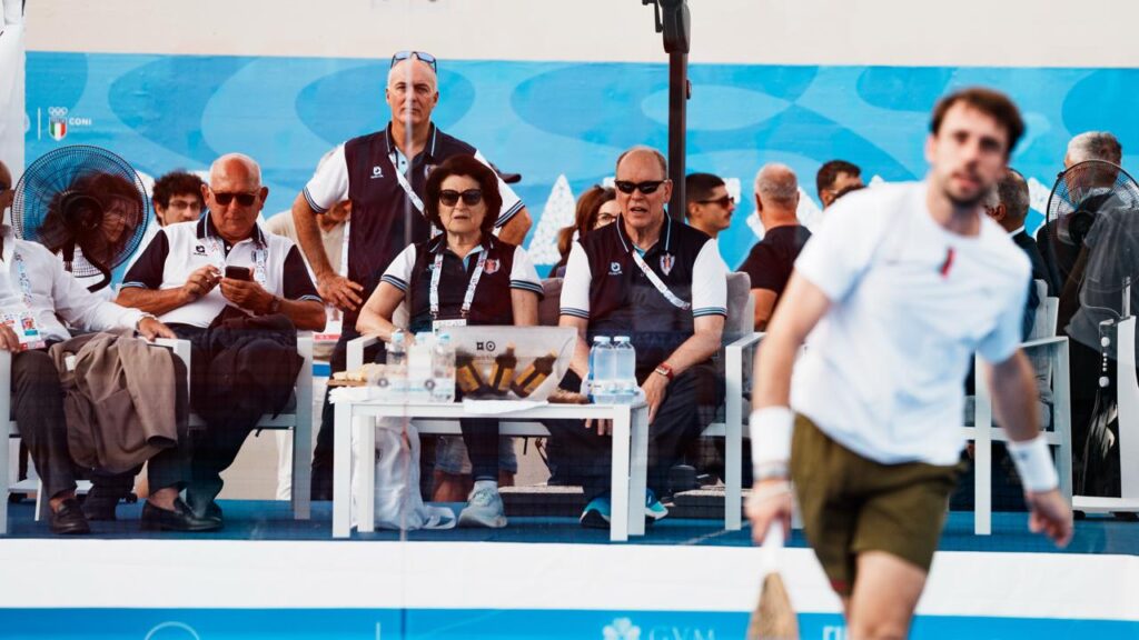 Jeux Méditerranéens : le Prince Albert II au toss de Fonteny / Boronad face aux frères Deus
