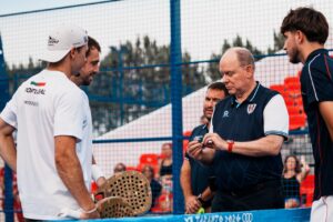 Jeux Méditerranéens : le Prince Albert II au toss de Fonteny / Boronad face aux frères Deus
