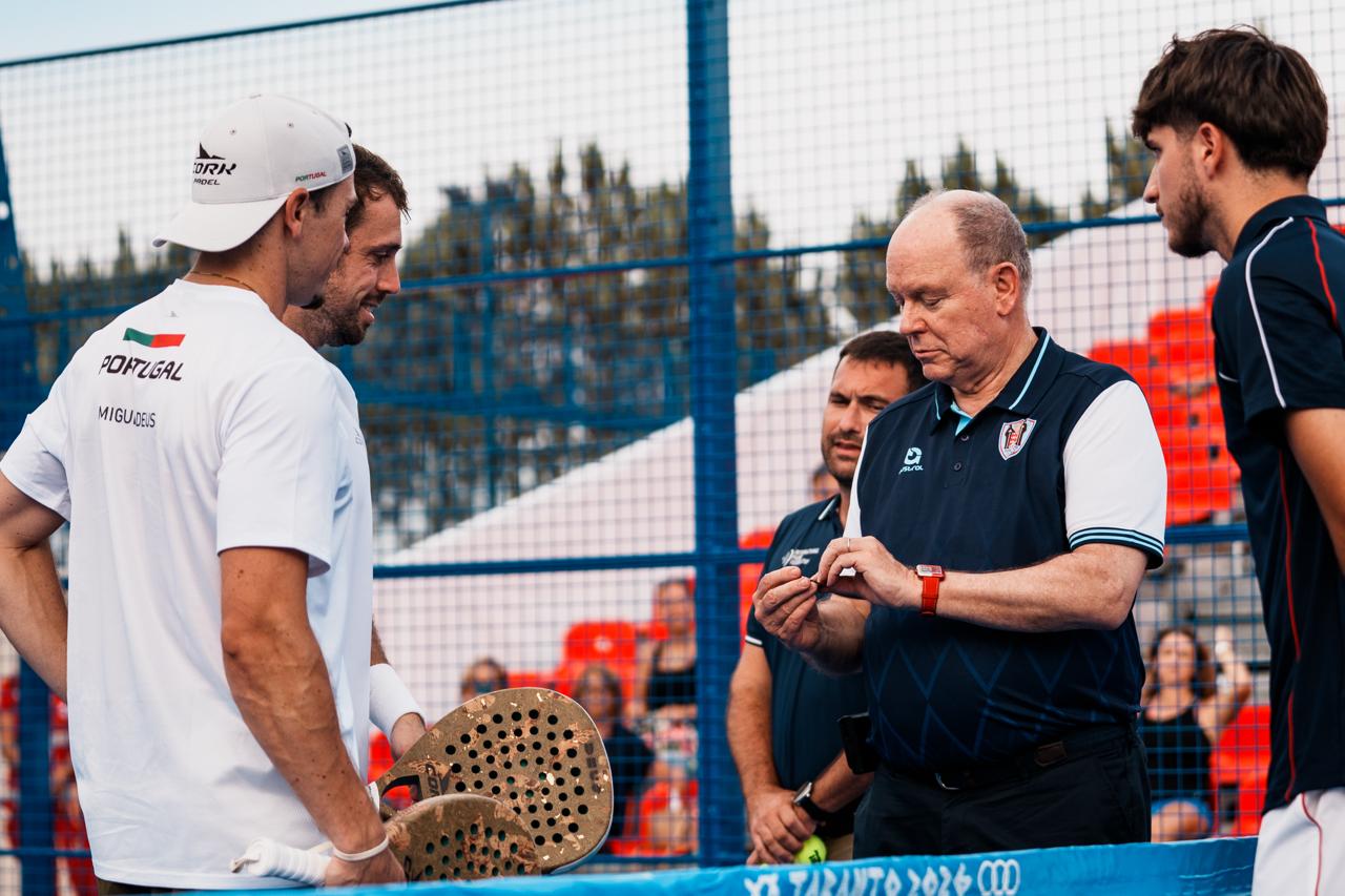 Jeux Méditerranéens : le Prince Albert II au toss de Fonteny / Boronad face aux frères Deus