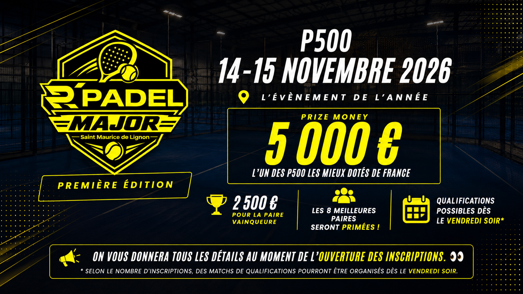 R’PADEL MAJOR : 5 000 € de prize money pour un P500 en Haute-Loire | Padel Magazine R’PADEL MAJOR : 5 000 € de prize money pour un P500 en Haute-Loire
