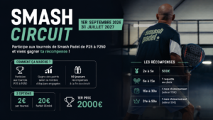 Smash Circuit : 2 000 € au vainqueur et 50 joueurs récompensés à Smash Padel