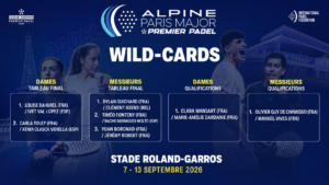Alpine Paris Major 2026 : la FFT dévoile ses wild-cards, Guichard, Fonteny, Boronad et Bahurel, Touly directement dans le tableau principal