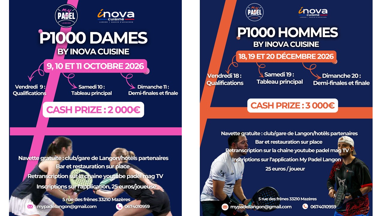 MyPadel Langon : à peine ouvert, le club accueille déjà deux P1000 dont un tournoi à 3000€ !