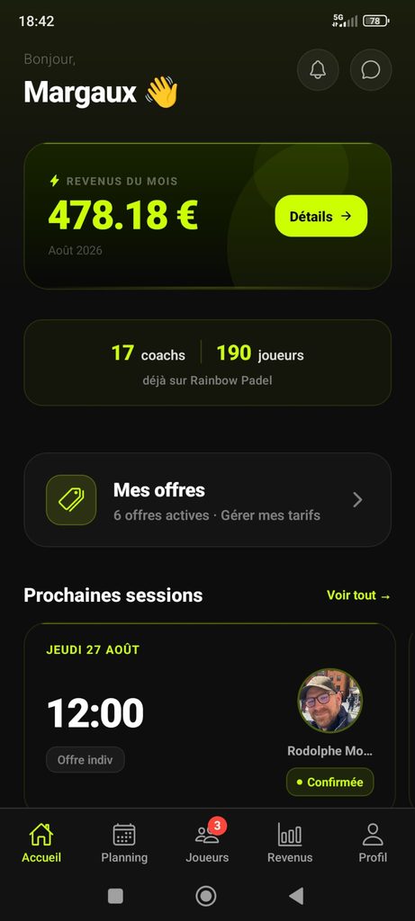 Rainbow Padel veut simplifier la rencontre entre joueurs et coachs partout en France