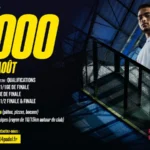 Poster: Tournoi P1000 (7–9 août) withSchedule and contact info; man in white shirt on right.
