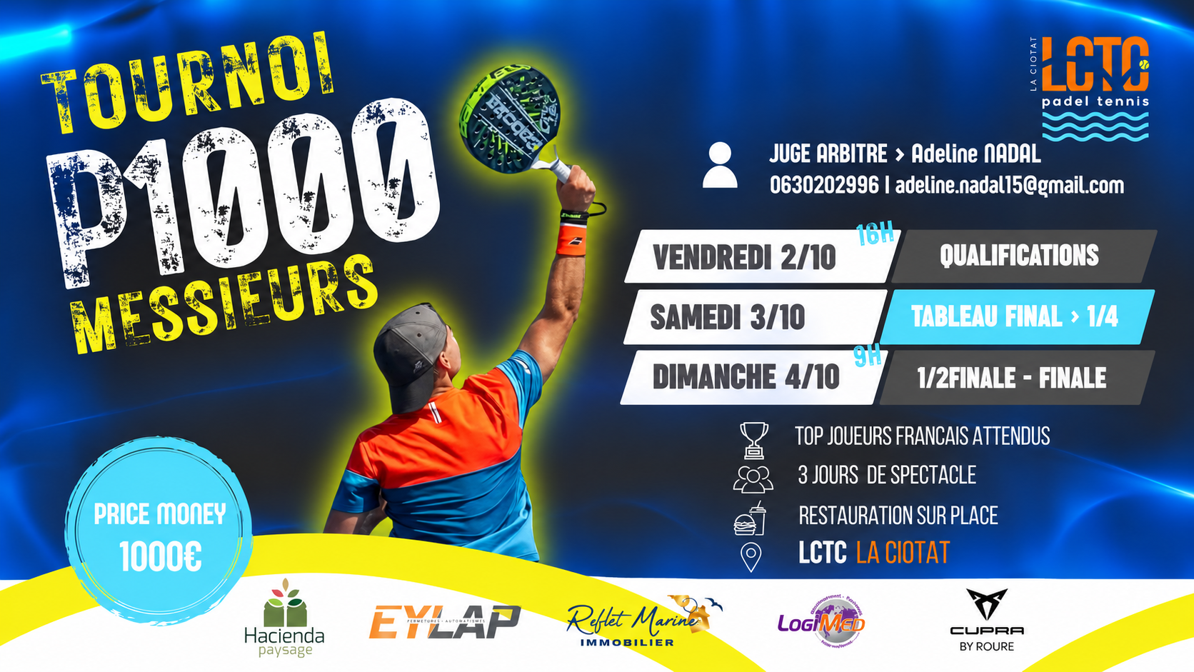 P1000 Messieurs : le LCTC prêt à vibrer pendant trois jours à La Ciotat du 2 au 4 octobre | Padel Magazine P1000 Messieurs : le LCTC prêt à vibrer pendant trois jours à La Ciotat du 2 au 4 octobre