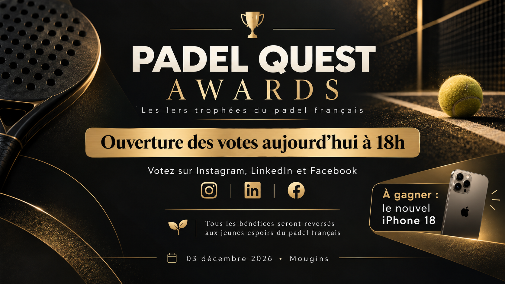 PADEL QUEST AWARDS : les votes ouvrent ce samedi à 18h