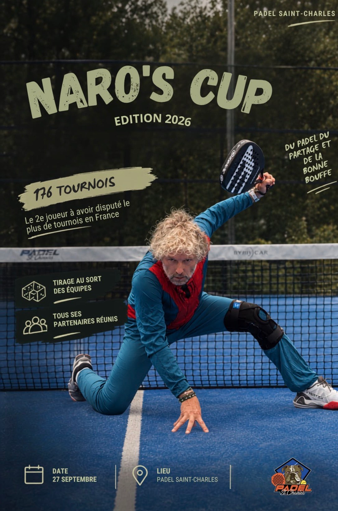 176 tournaments in one season: at 53, "Naro" celebrates his padel marathon with his own competition