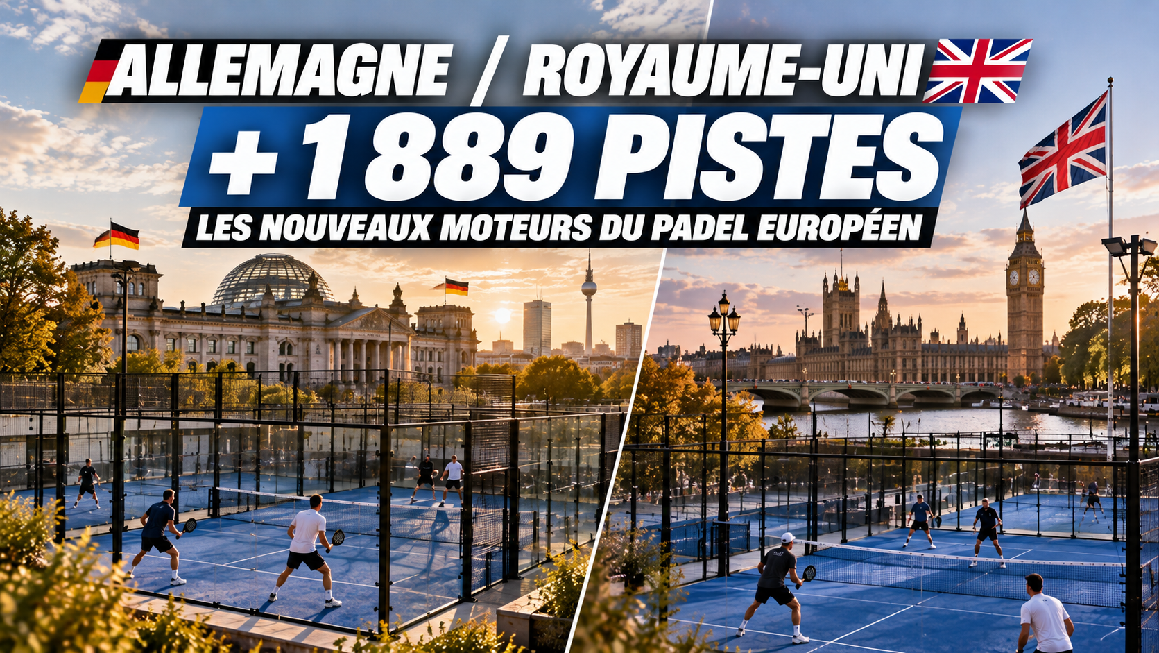 Allemagne et Royaume-Uni : le padel explose avec près de 2 000 nouvelles pistes
