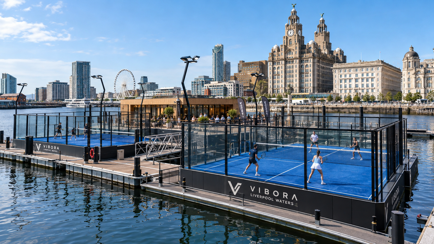 Terrains de padel flottants à Liverpool