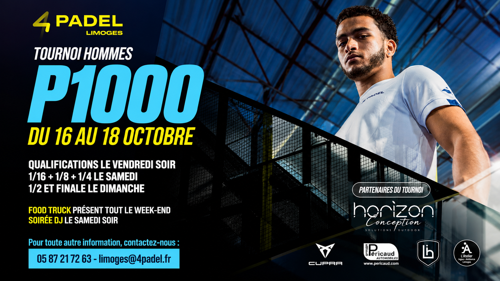 P1000 4Padel Limoges : Sarrat / Fabre favoris, Bernard / Peloux et Henrion / Mitjana prêts à jouer les trouble-fêtes