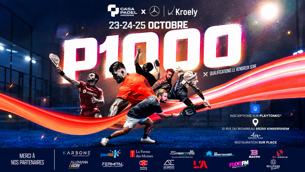 P1000 Casa Padel Tres Kingersheim : Gortzounian / Motz favoris, plusieurs paires capables de créer la surprise